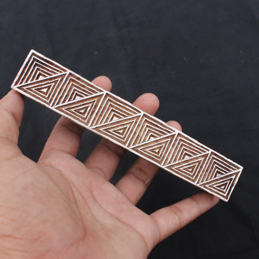 Geometric Border Block Print Stamp Border Wood Block Stamp Hand Carved Wood Block Stamp Carve Textile Printing Block For Printing