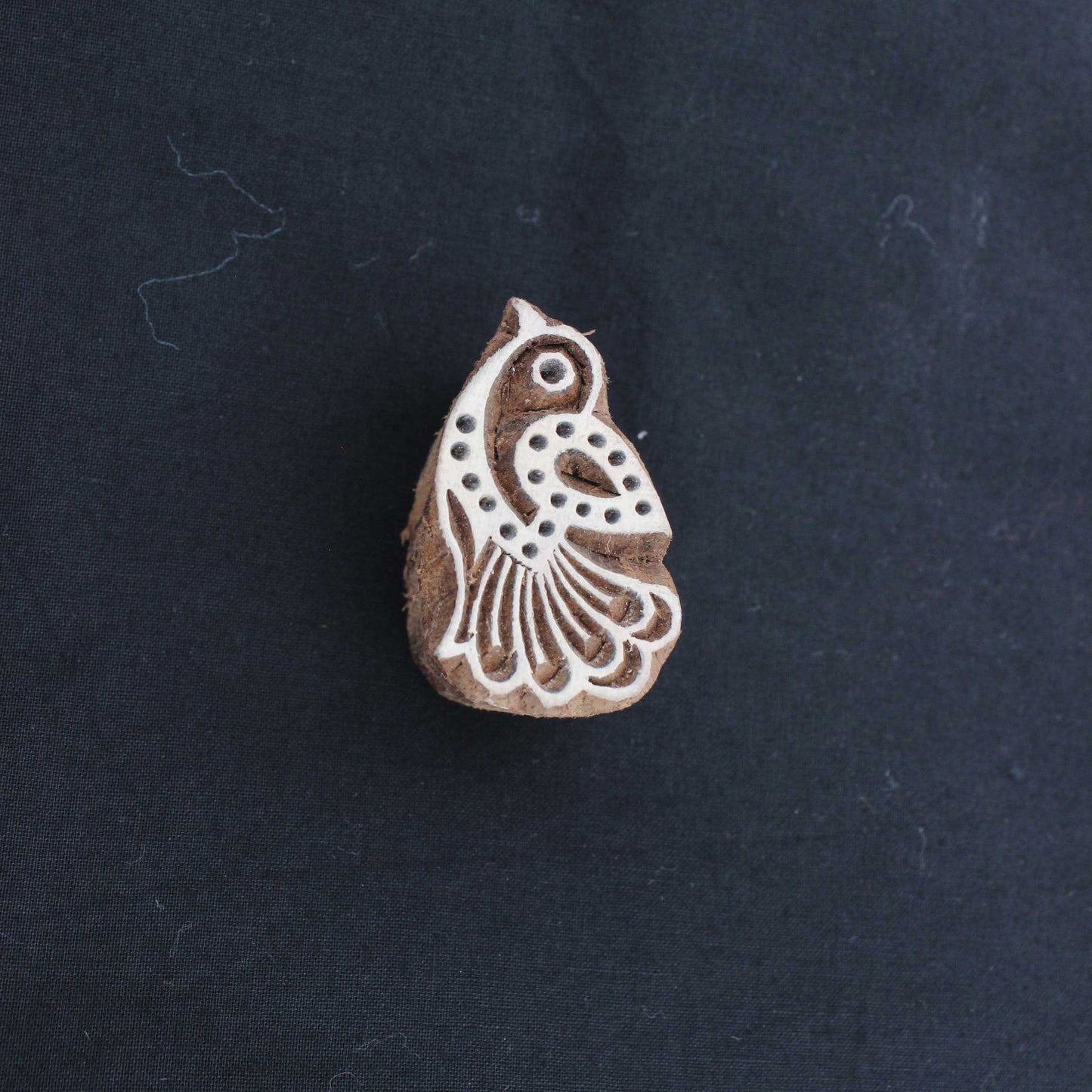 Bird Fabric Stamp Vintage Block Print Stamp Hand Carved Stamp Indian Textile Block For Printing Dotted Soap Making Stamp Artistic Wooden