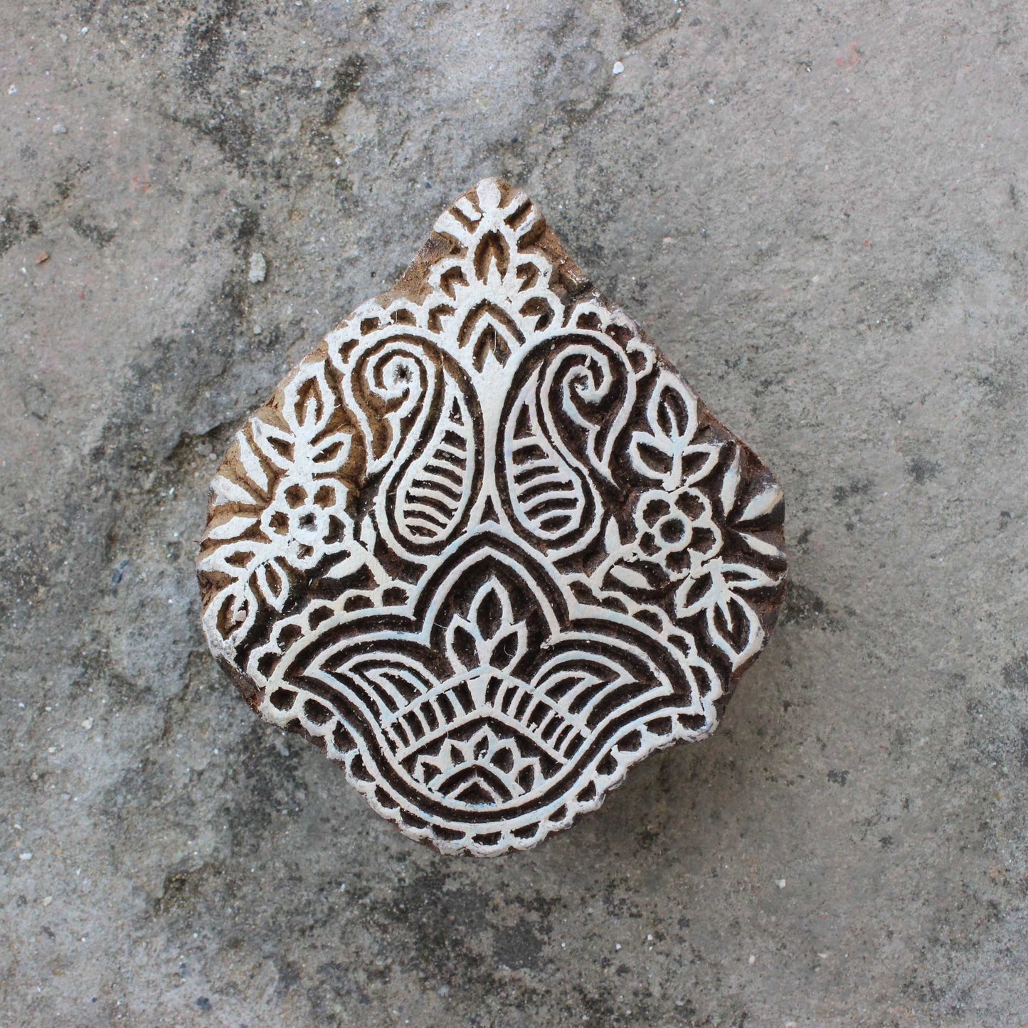 Paisley Fabric Block Print Stamp Floral Wood Block Stamp Hand Carved Stamp Hand Carved Wooden Stamp For Printing Petals Soap Stamp Fern