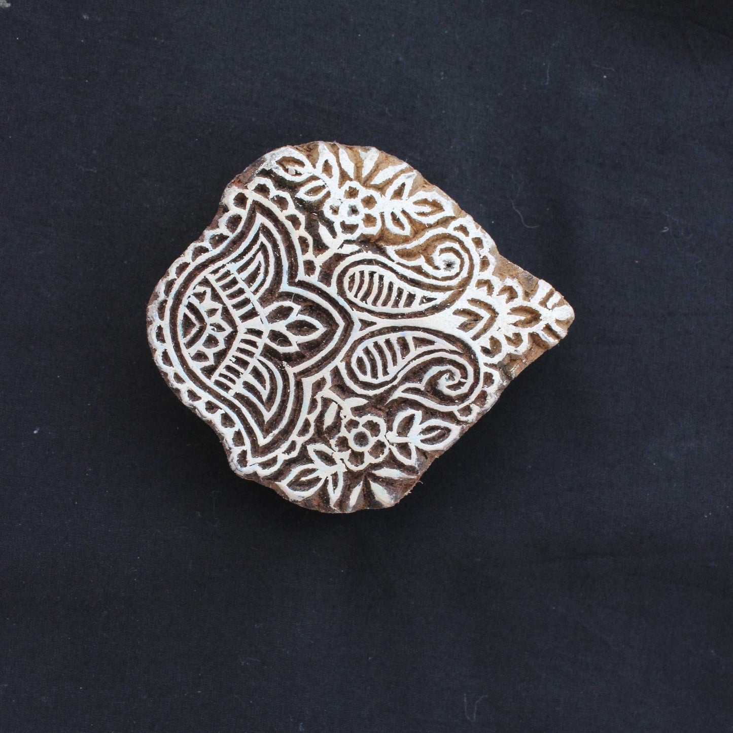 Paisley Fabric Block Print Stamp Floral Wood Block Stamp Hand Carved Stamp Hand Carved Wooden Stamp For Printing Petals Soap Stamp Fern