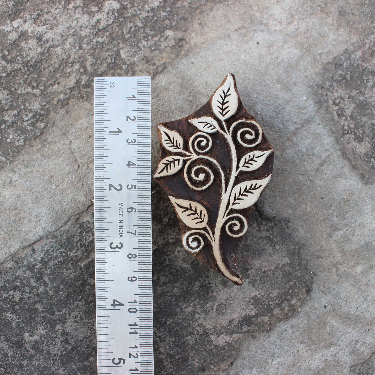 Paisley Block Print Stamp Hand Carved Block Print Stamp Floral Stamp Hand Carved Textile Printing Block For Printing Petals Soap Stamp Fern