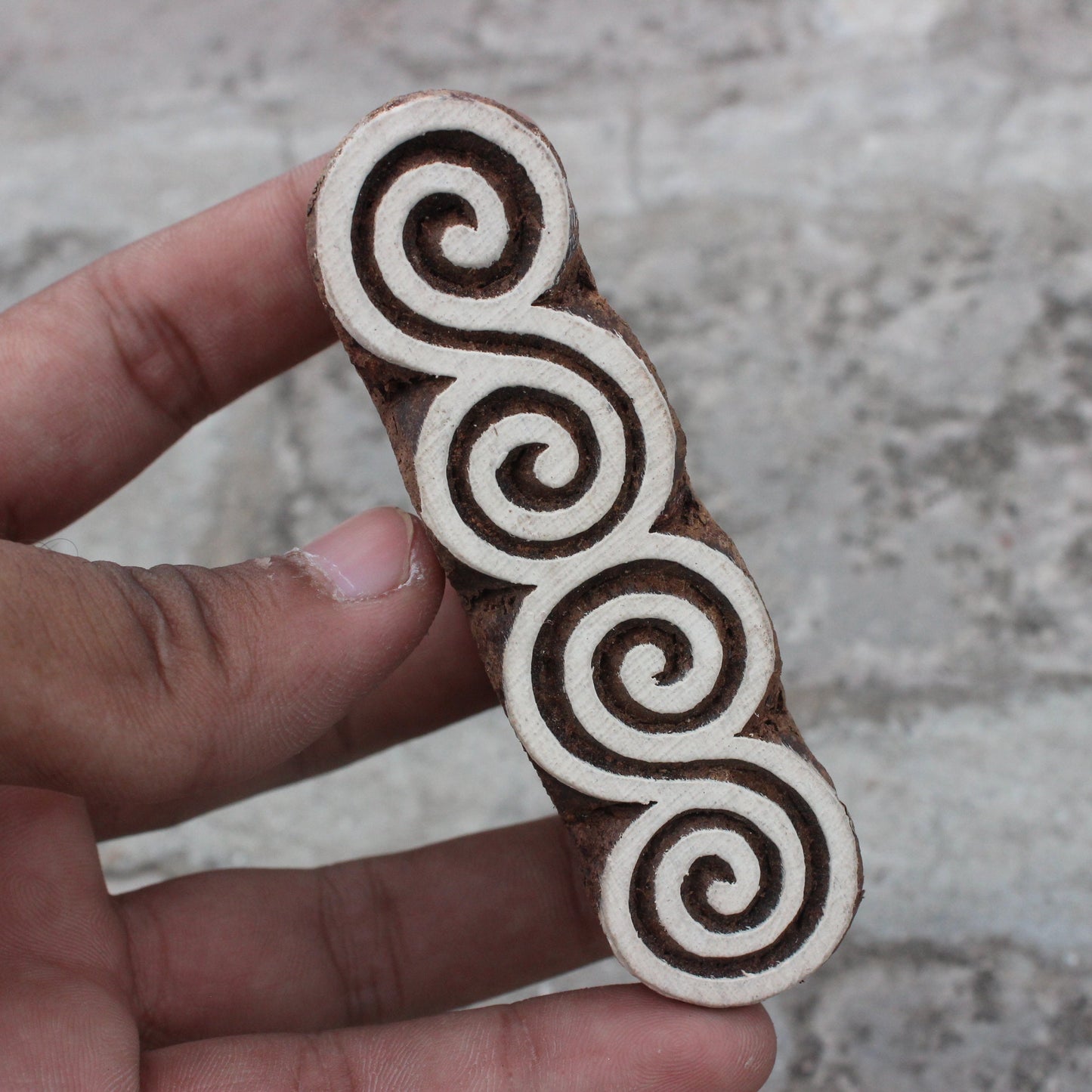 Celtic Block Print Stamp Carve Block Fabric Stamp Spiral Border Wood Block Stamp Indian Textile Printing Block For Printing Henna Design