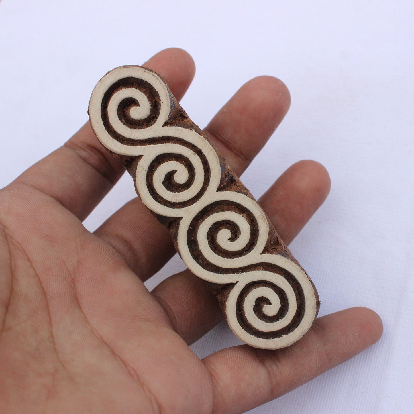 Celtic Block Print Stamp Carve Block Fabric Stamp Spiral Border Wood Block Stamp Indian Textile Printing Block For Printing Henna Design