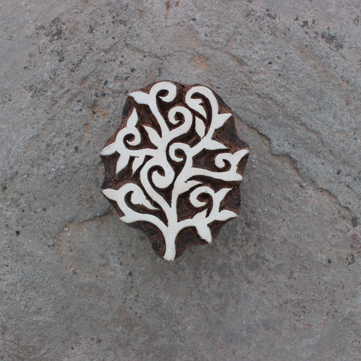 Plant Fabric Stamp Tree Fabric Block Print Stamp Hand Carved Block Stamp Hand Carved Textile Block For Printing Leaves Soap Making Stamp