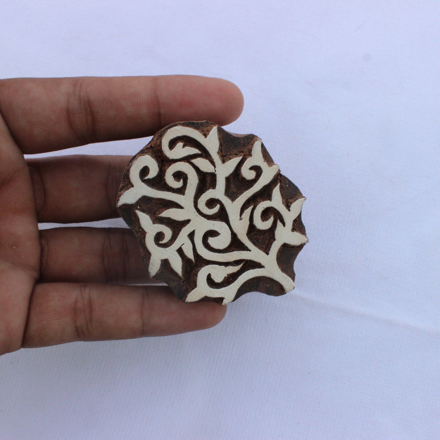 Plant Fabric Stamp Tree Fabric Block Print Stamp Hand Carved Block Stamp Hand Carved Textile Block For Printing Leaves Soap Making Stamp