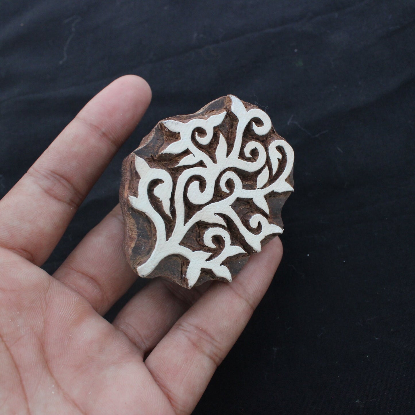 Plant Fabric Stamp Tree Fabric Block Print Stamp Hand Carved Block Stamp Hand Carved Textile Block For Printing Leaves Soap Making Stamp