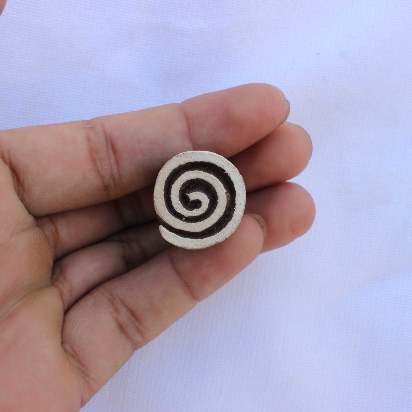 Celtic Fabric Stamp Spiral Wood Block Stamp Indian Stamp Carve Textile Block For Printing Circle Soap Stamp Geometric Textile Printing Block