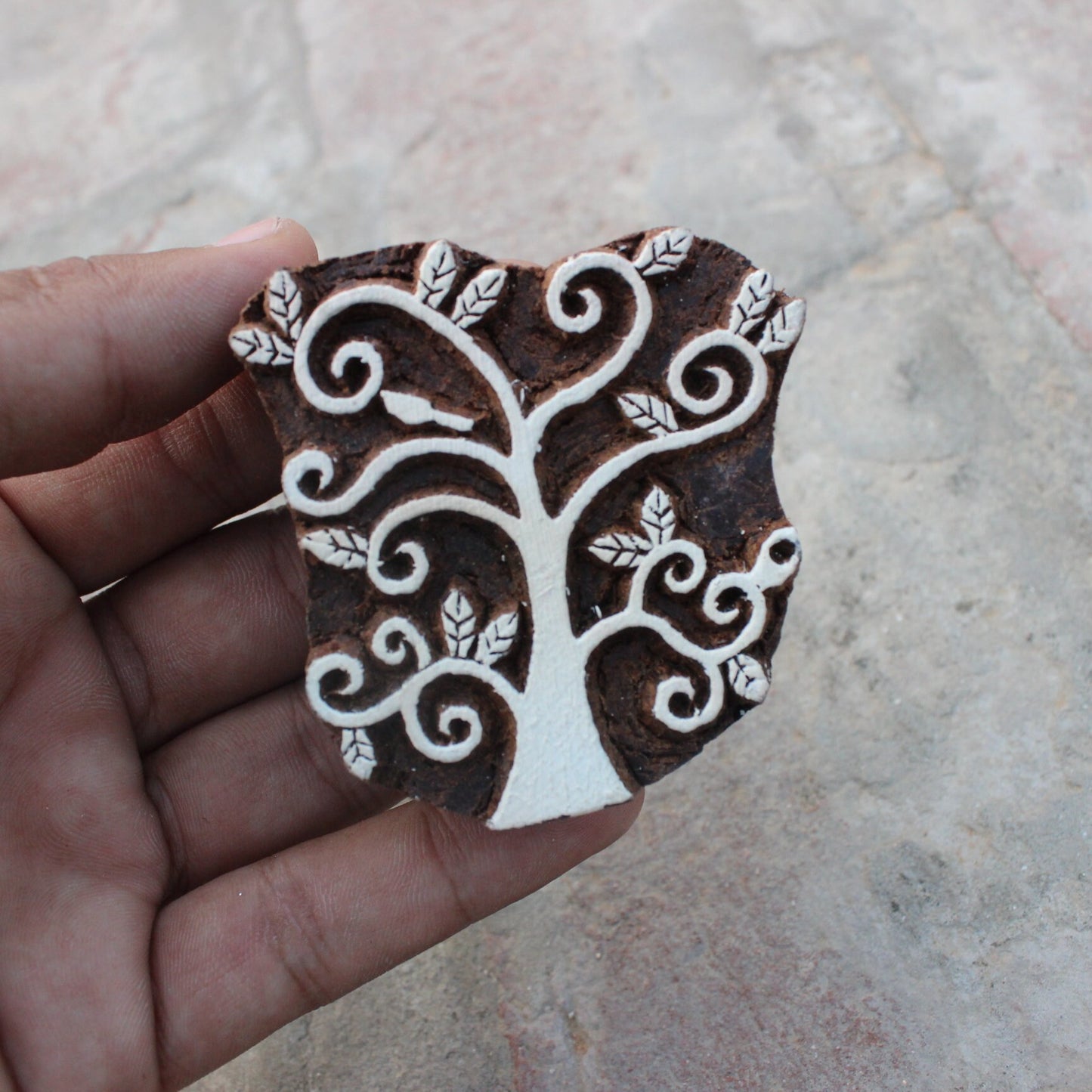Tree Fabric Stamp Tree Of Life Block Print Stamp Indian Fabric Stamp Hand Carved Textile Printing Block For Printing Kids Craft Soap Stamp