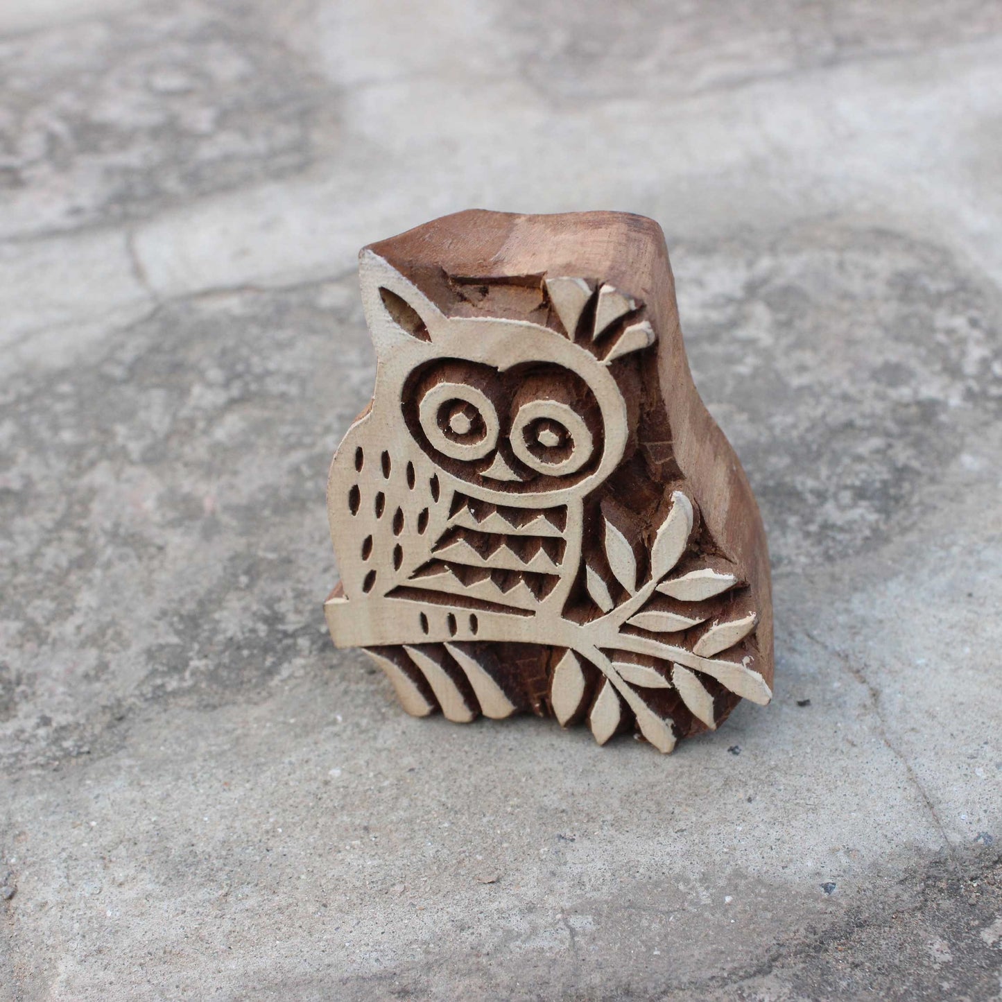 Owl Wood Block Print Stamp Bird Block Print Stamp Carve Fabric Block Stamp Hand Carved Textile Block For Printing Soap Making Stamp