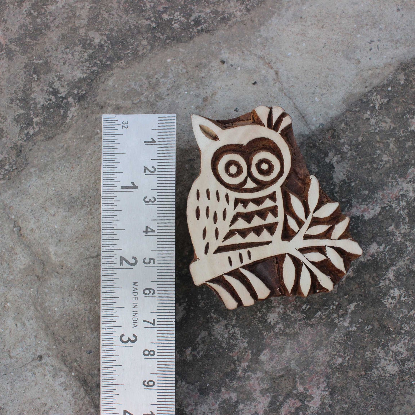 Owl Wood Block Print Stamp Bird Block Print Stamp Carve Fabric Block Stamp Hand Carved Textile Block For Printing Soap Making Stamp