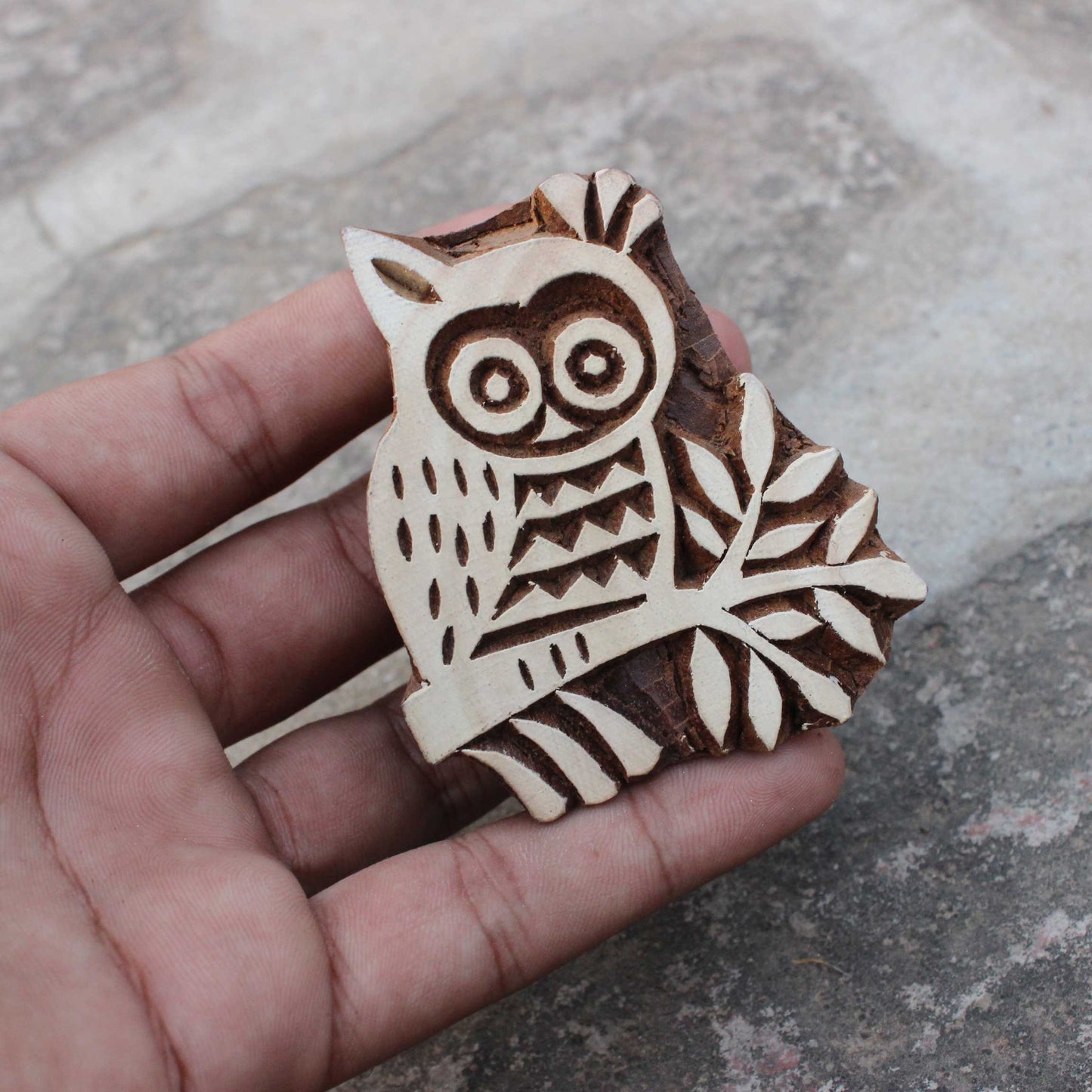 Owl Wood Block Print Stamp Bird Block Print Stamp Carve Fabric Block Stamp Hand Carved Textile Block For Printing Soap Making Stamp