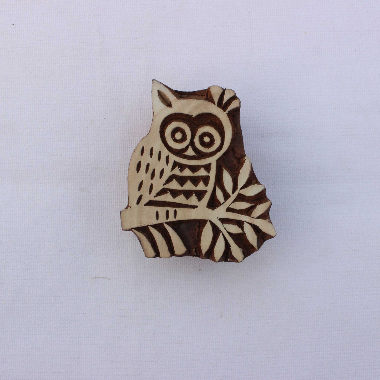 Owl Wood Block Print Stamp Bird Block Print Stamp Carve Fabric Block Stamp Hand Carved Textile Block For Printing Soap Making Stamp