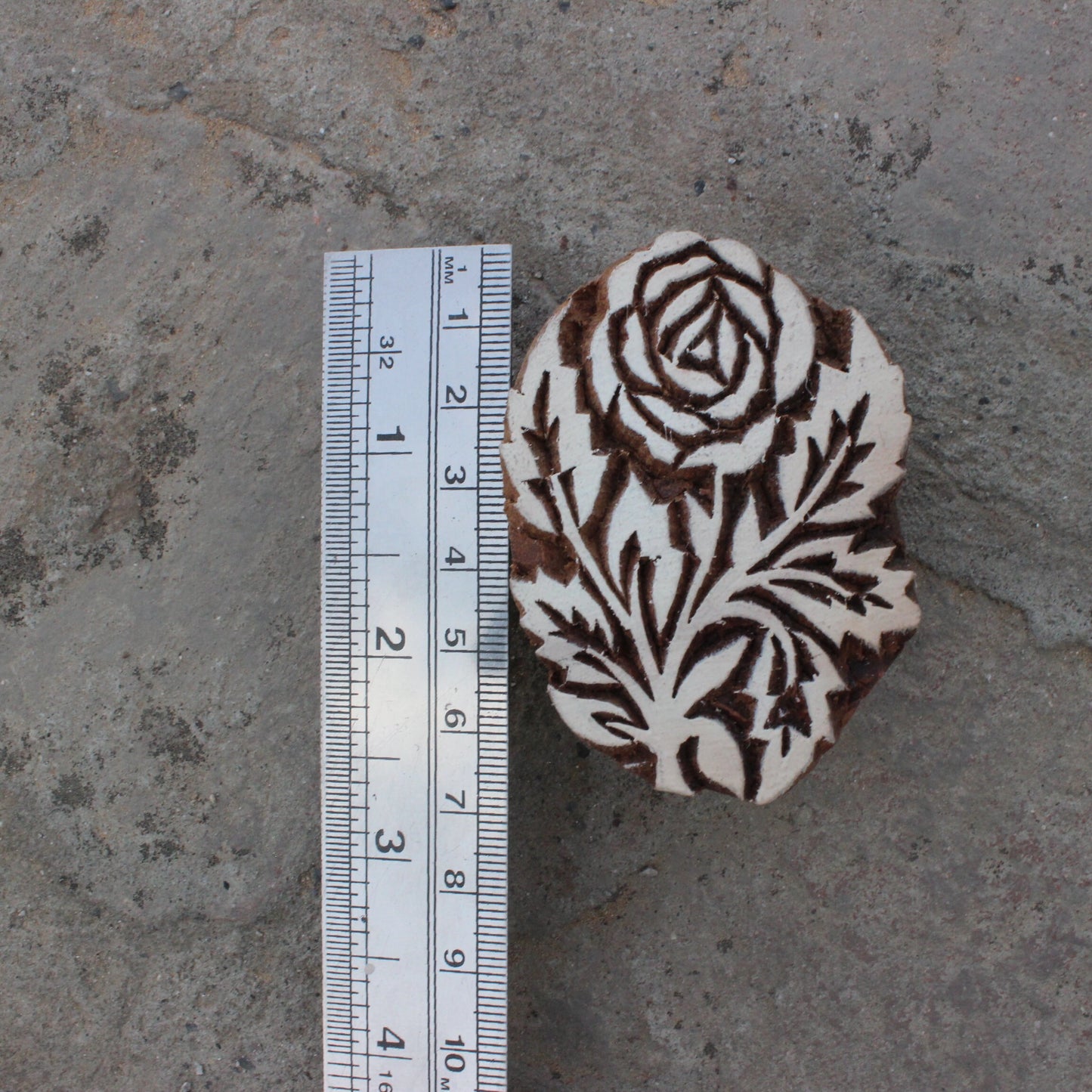 Rose Wood Block Stamp Indian Fabric Stamp Flower Wood Block Stamp Indian Textile Block For Printing Floral Soap Making Stamp Wedding Craft