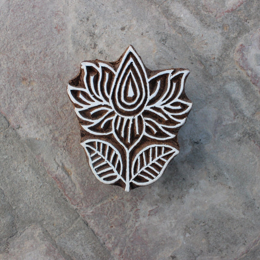 Lotus Wood Block Print Stamp Flower Block Stamp Carve Block Wood Block Stamp Hand Carved Wooden Stamp For Printing Floral Soap Making Stamp