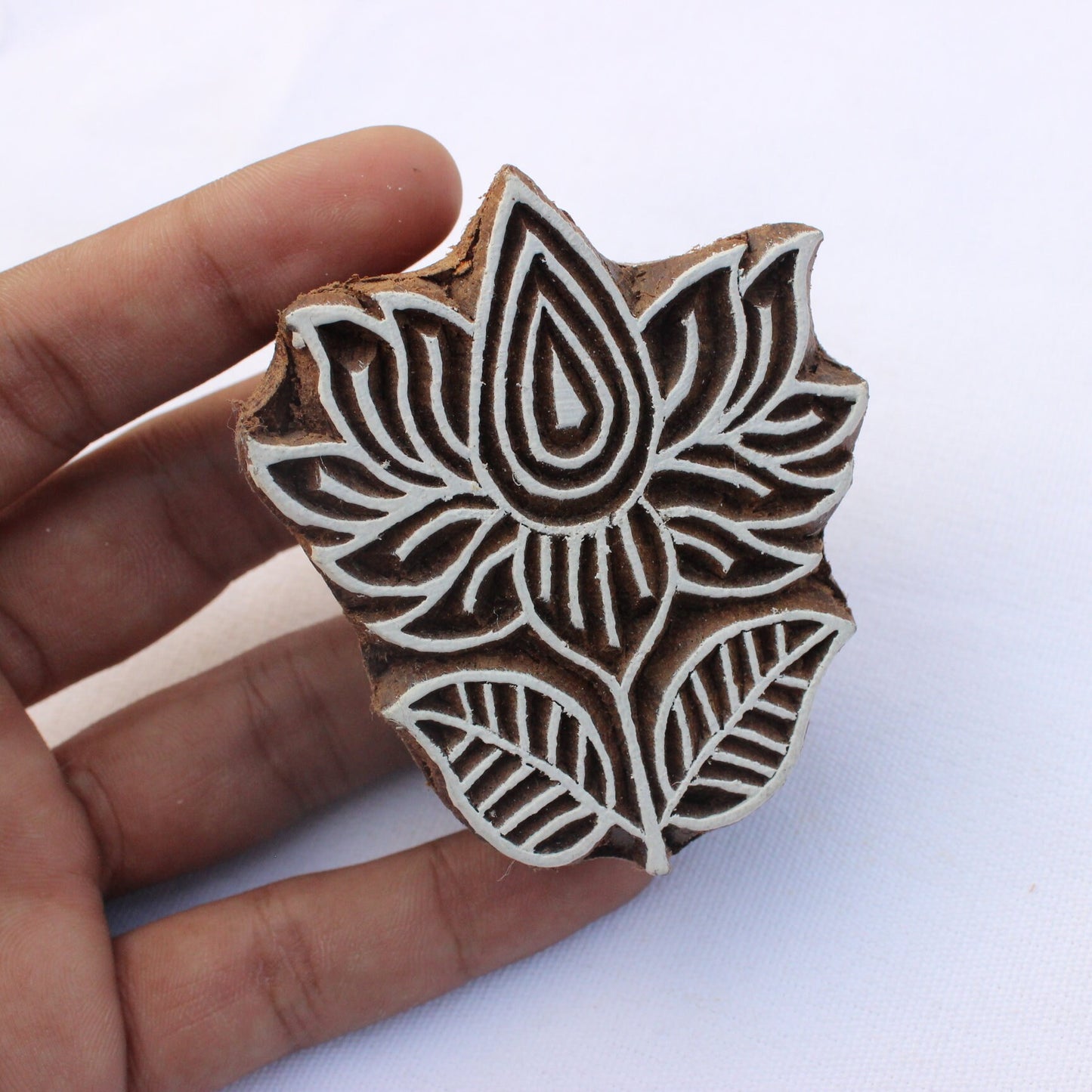 Lotus Wood Block Print Stamp Flower Block Stamp Carve Block Wood Block Stamp Hand Carved Wooden Stamp For Printing Floral Soap Making Stamp