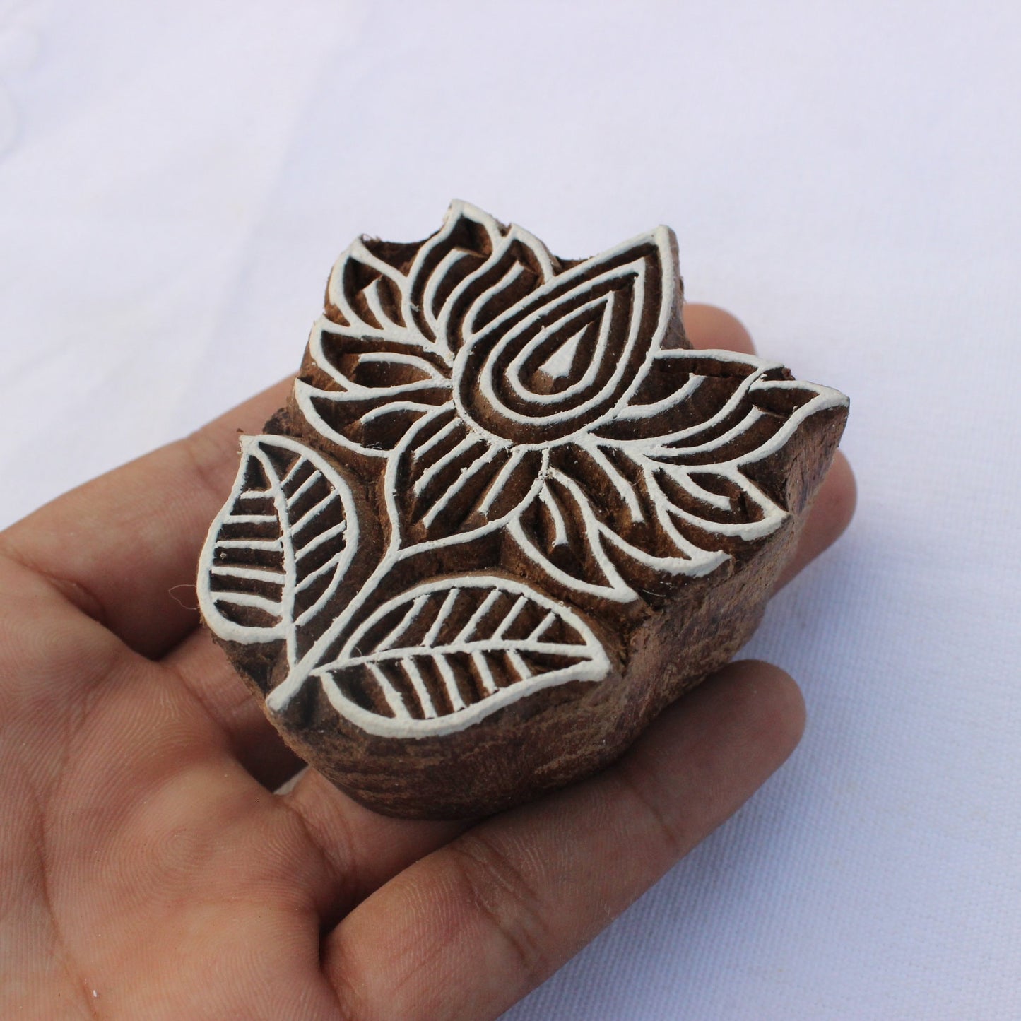 Lotus Wood Block Print Stamp Flower Block Stamp Carve Block Wood Block Stamp Hand Carved Wooden Stamp For Printing Floral Soap Making Stamp