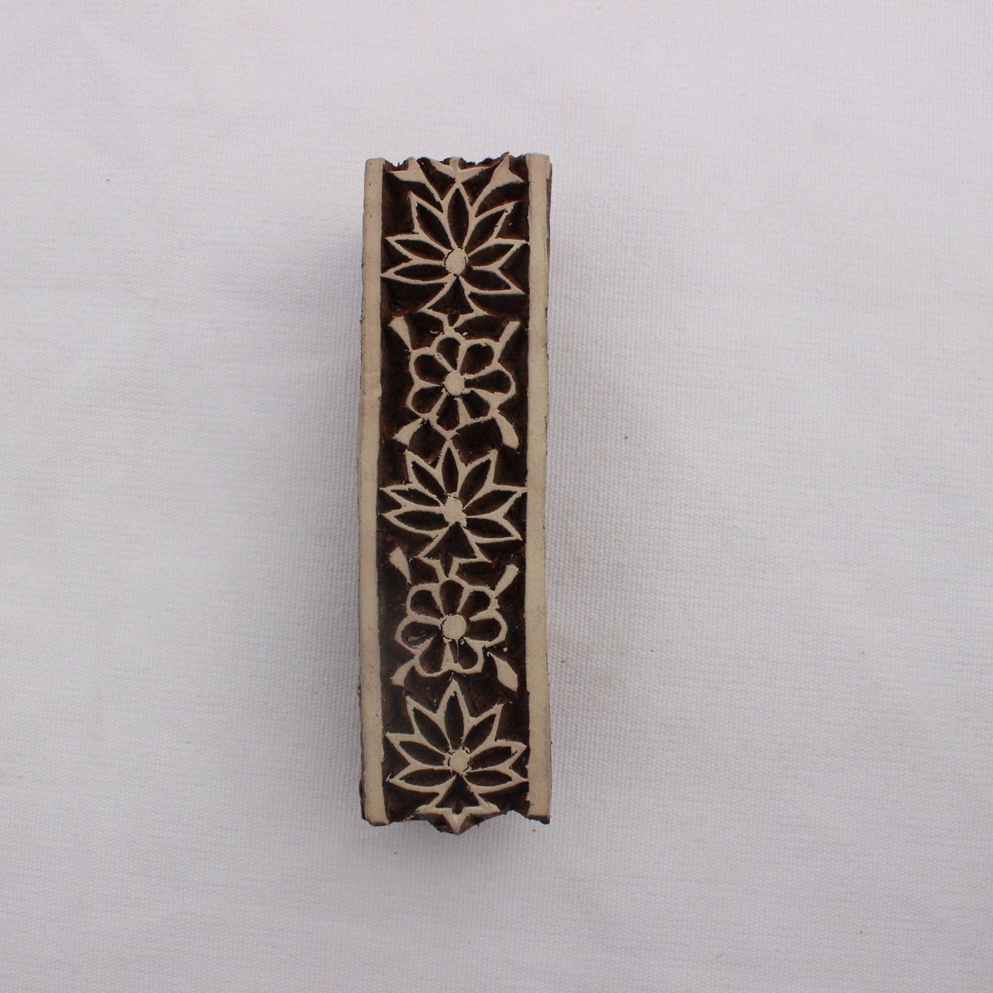 Floral Border Wood Block Stamp Hand Carved Fabric Stamp Carve Wooden Stamp Paisley Stamp For Printing Border Printing Soap Making Stamp