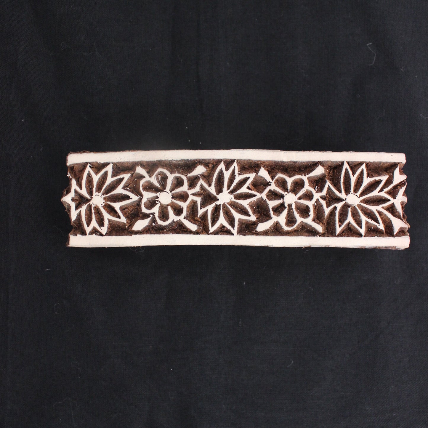 Floral Border Wood Block Stamp Hand Carved Fabric Stamp Carve Wooden Stamp Paisley Stamp For Printing Border Printing Soap Making Stamp