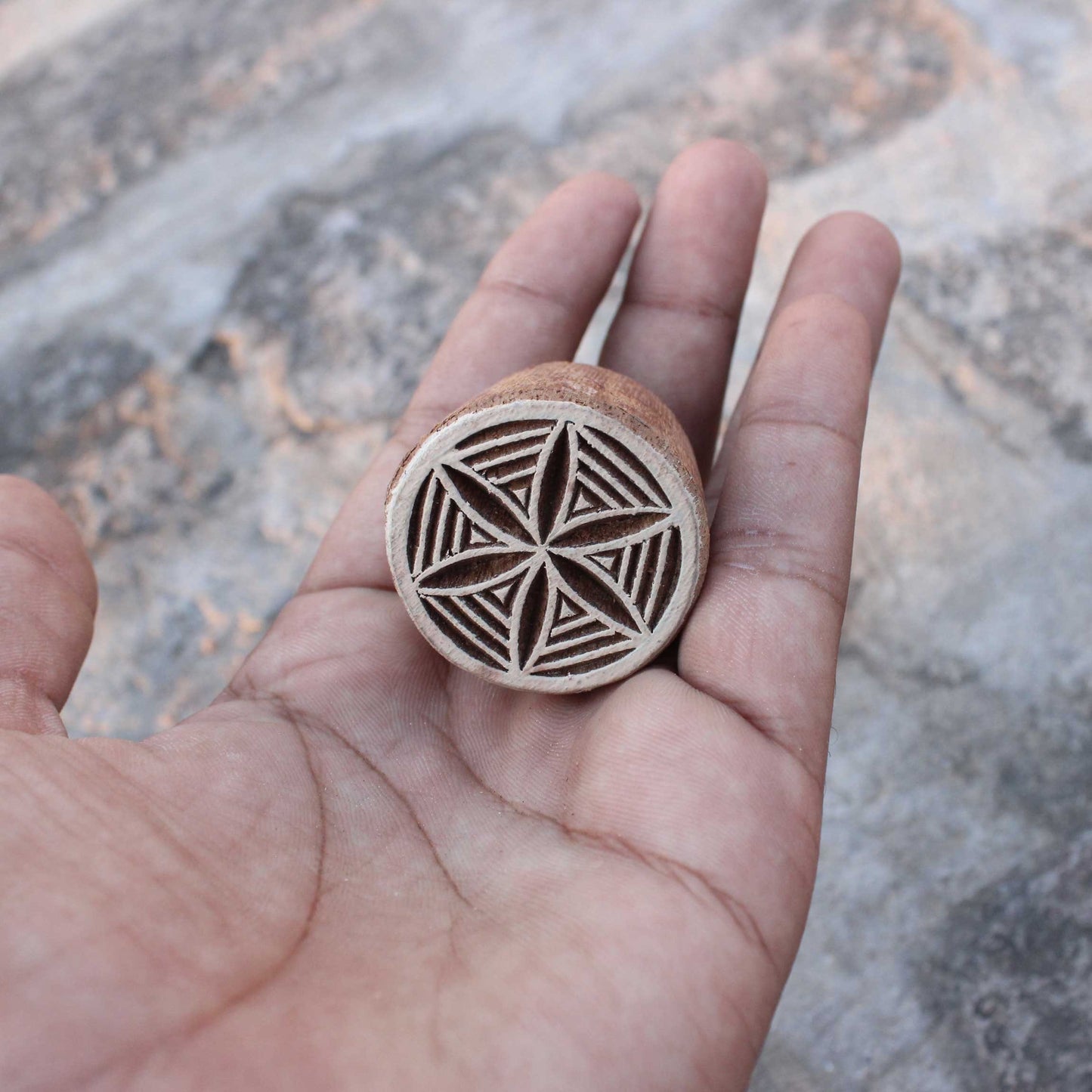 Flower Wood Block Stamp Mandala Stamp Carve Wooden Stamp Indian Wood Block Stamp For Printing Henna Design Soap Making Stamp Circle Textile