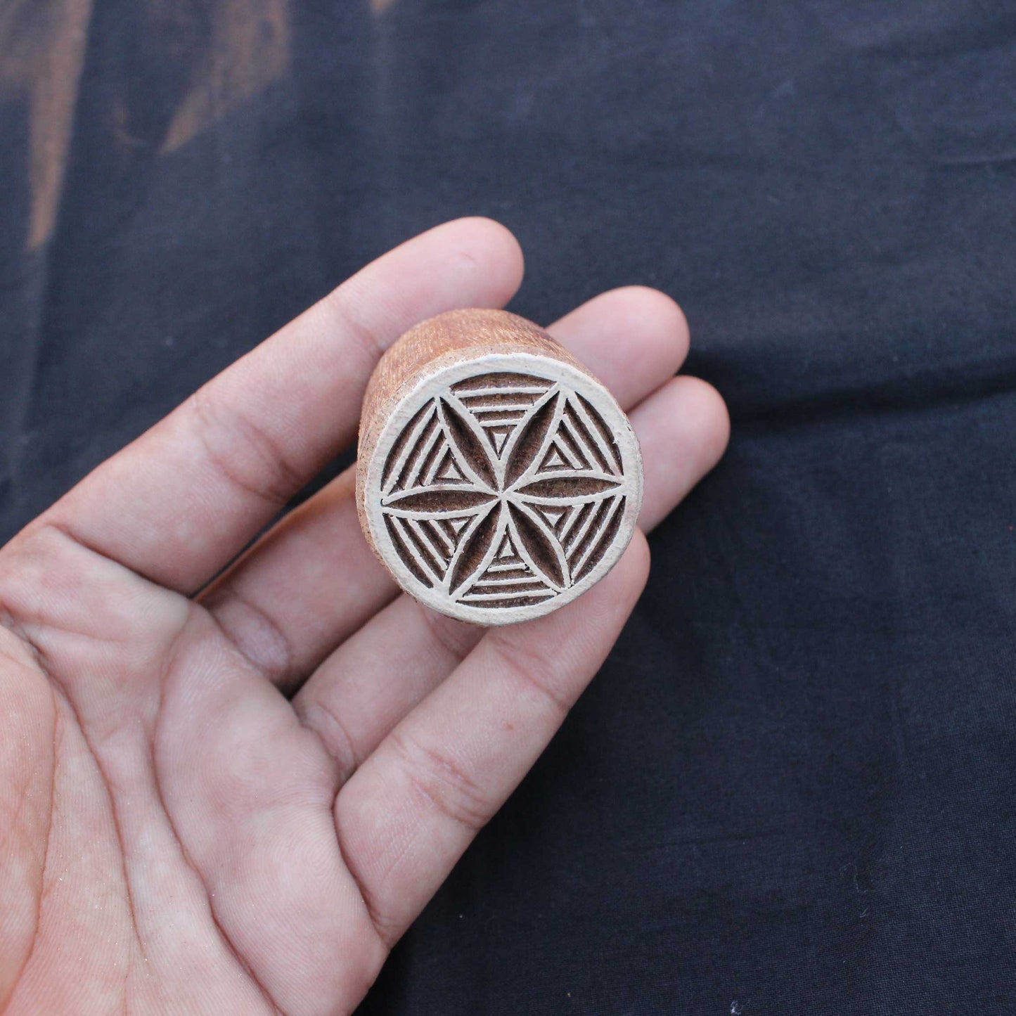 Flower Wood Block Stamp Mandala Stamp Carve Wooden Stamp Indian Wood Block Stamp For Printing Henna Design Soap Making Stamp Circle Textile