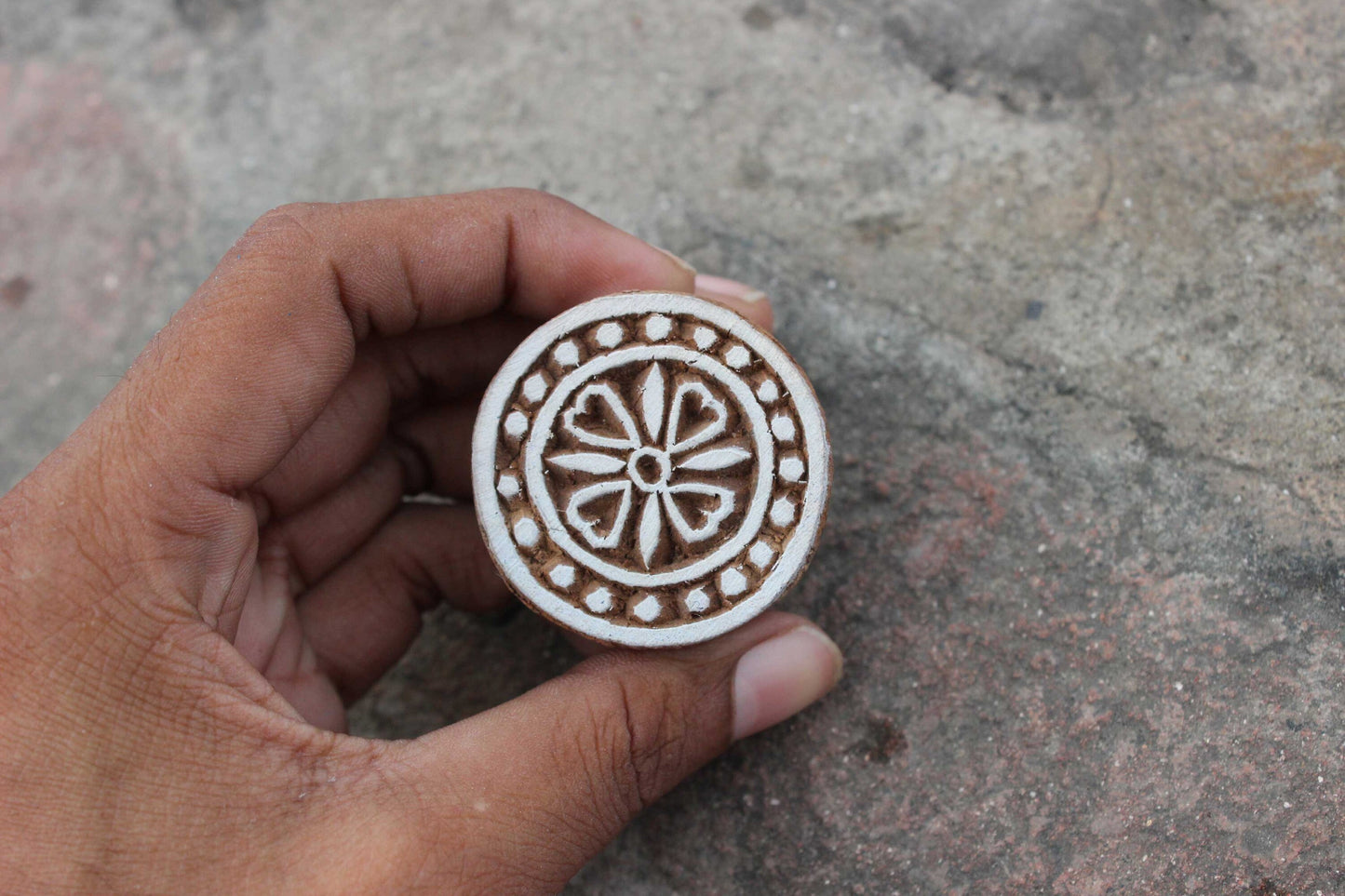 Mandala Block Print Stamp Flower Block Print Stamp Carve Block Print Stamp Indian Wooden Stamp For Printing Floral Soap Making Stamp