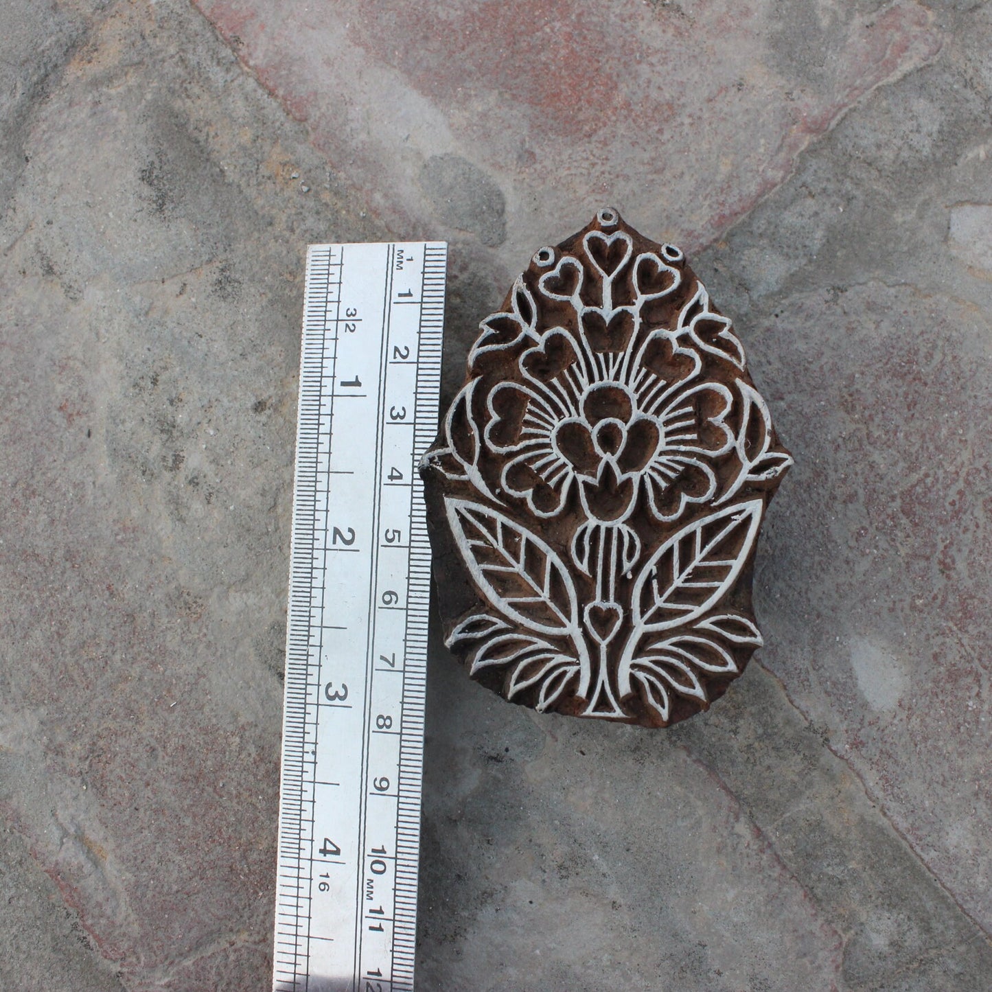 Traditional Flower Block Stamp Hand Carved Block Stamp Floral Stamp Hand Carved Textile Printing Block For Printing Ethnic Soap Making Stamp