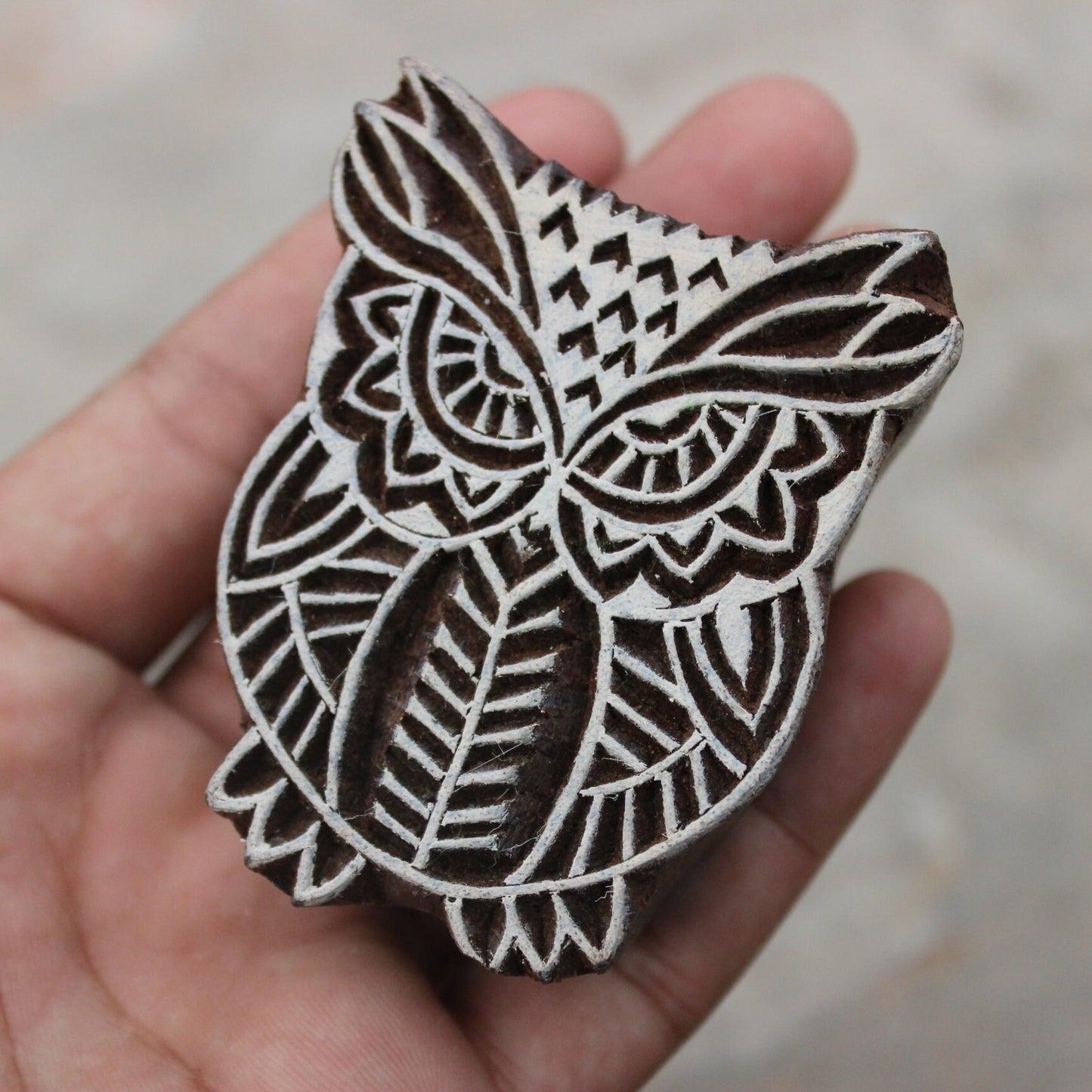 Owl Wood Block Stamp Indian Block Print Stamp Bird Stamp Indian Textile Block For Printing Kids Craft Soap Making Stamp Traditional Textile