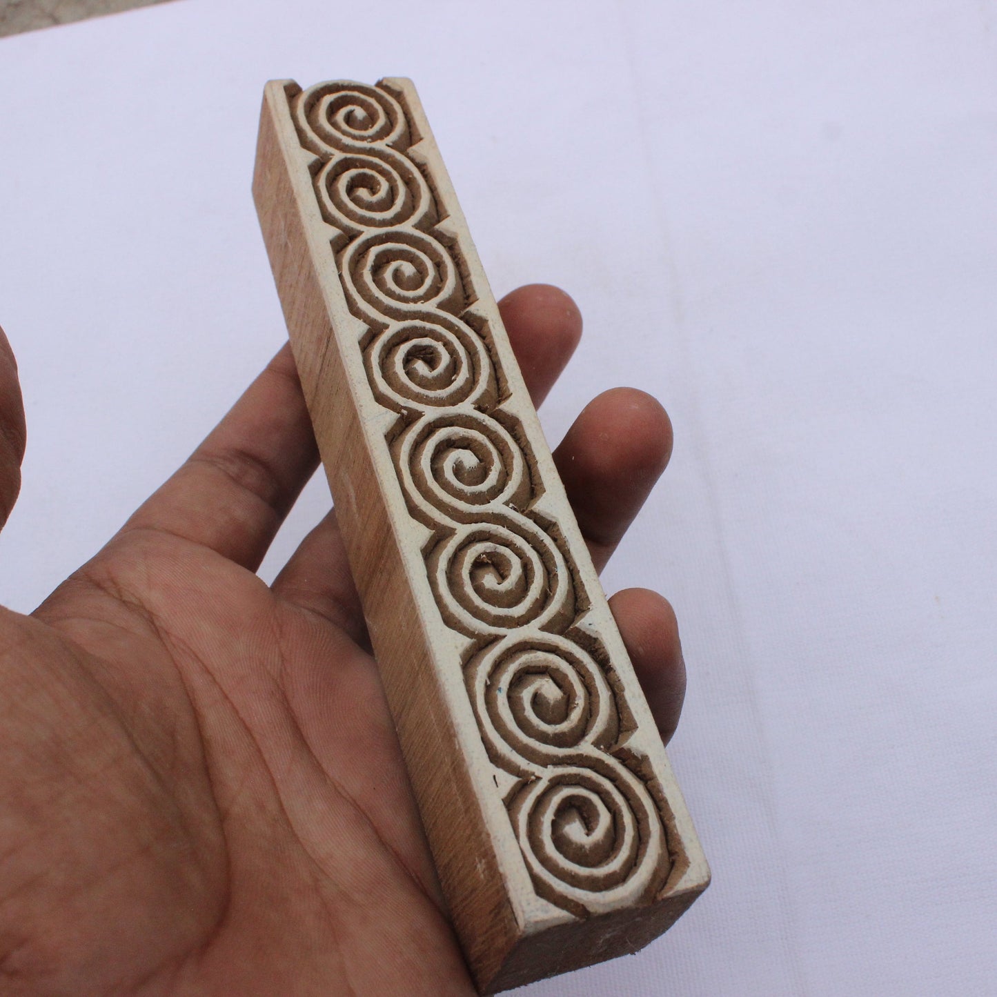 Celtic Border Stamp Indian Wooden Stamp Hand Carved Stamp Geometric Block Print Stamp For Printing Ethnic Soap Making Stamp Spiral Textile