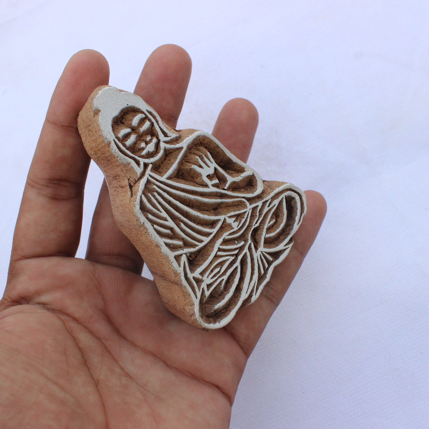 Buddha Fabric Stamp Hand Carved Fabric Stamp Meditation Fabric Stamp Carve Textile Printing Block For Printing Spiritual Soap Making Stamp