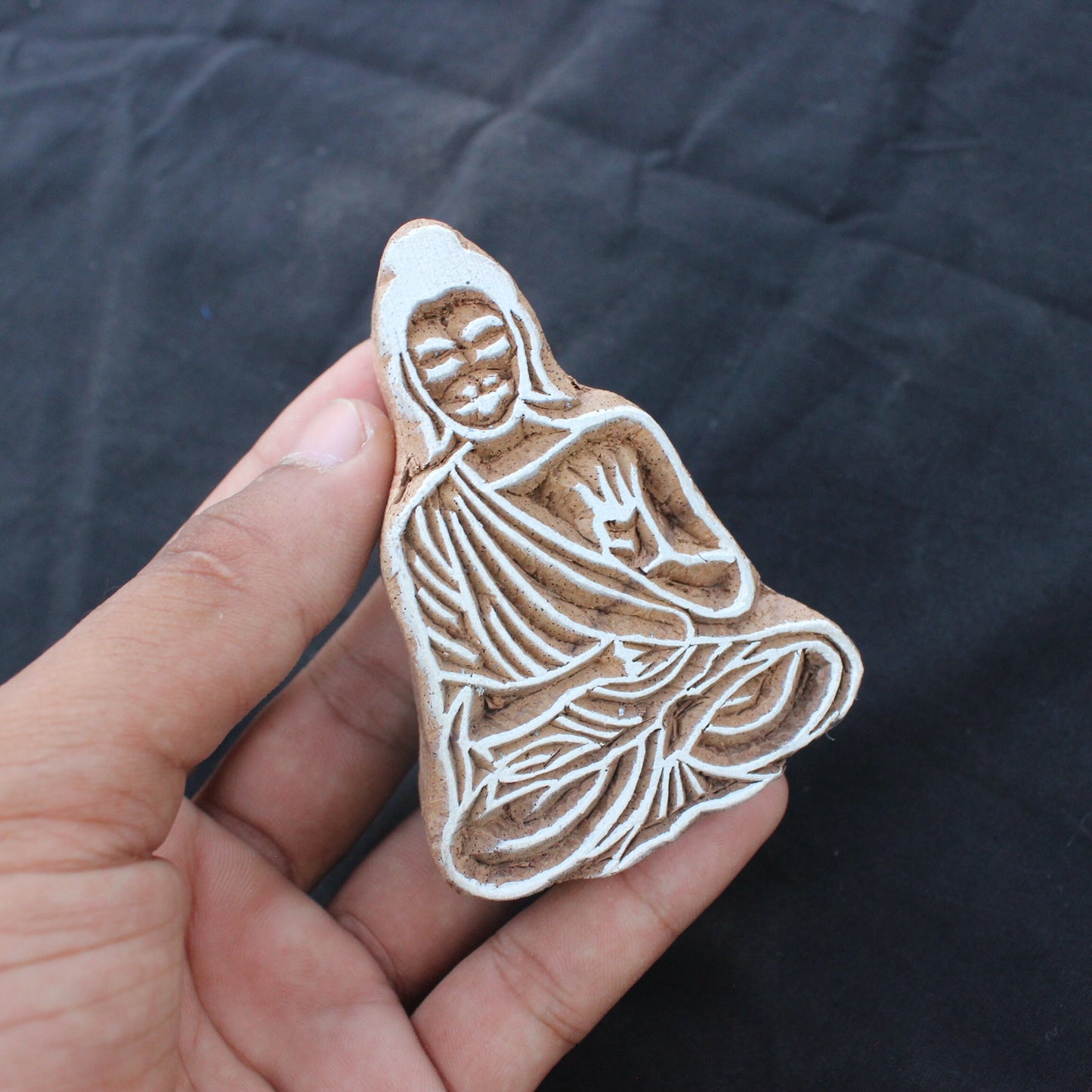 Buddha Fabric Stamp Hand Carved Fabric Stamp Meditation Fabric Stamp Carve Textile Printing Block For Printing Spiritual Soap Making Stamp