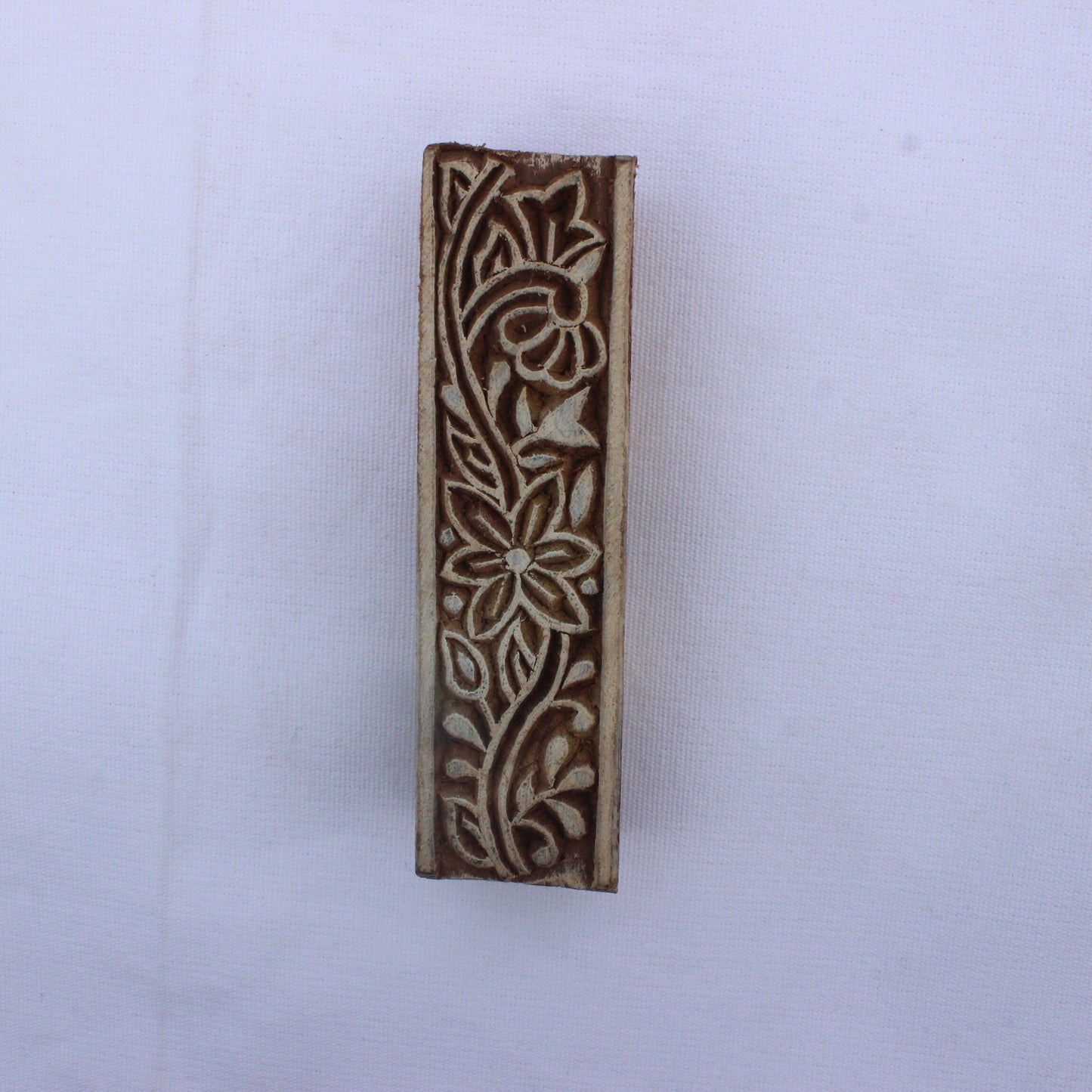 Floral Border Block Stamp Indian Wood Block Stamp Carve Wooden Stamp Ethnic Border Fabric Stamp For Printing Traditional Soap Making Stamp