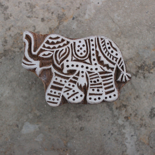 Elephant Fabric Block Print Stamp Carve Block Print Stamp Indian Wooden Stamp Animal Block Print Stamp For Printing Kids Craft Soap Stamp