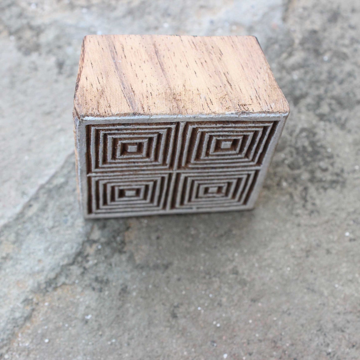 Celtic Block Stamp Square Wood Block Stamp Indian Fabric Block Stamp Hand Carved Textile Printing Block For Printing Geometric Soap Stamp