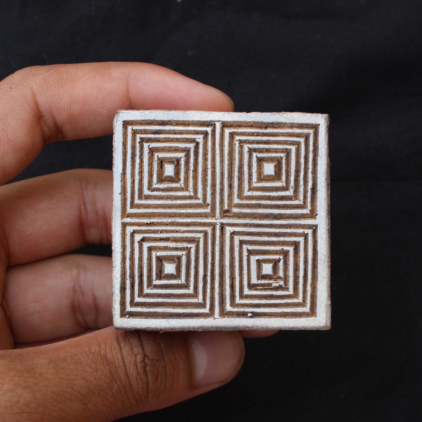 Celtic Block Stamp Square Wood Block Stamp Indian Fabric Block Stamp Hand Carved Textile Printing Block For Printing Geometric Soap Stamp