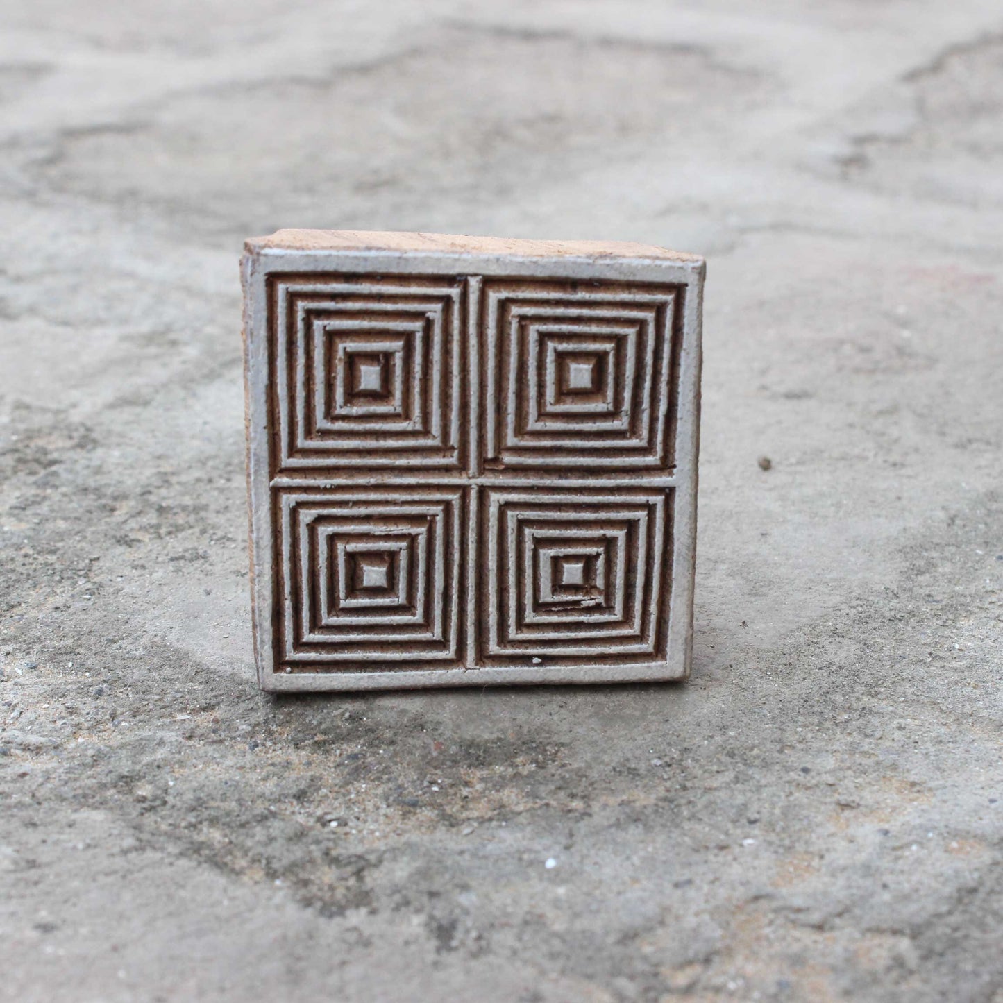 Celtic Block Stamp Square Wood Block Stamp Indian Fabric Block Stamp Hand Carved Textile Printing Block For Printing Geometric Soap Stamp