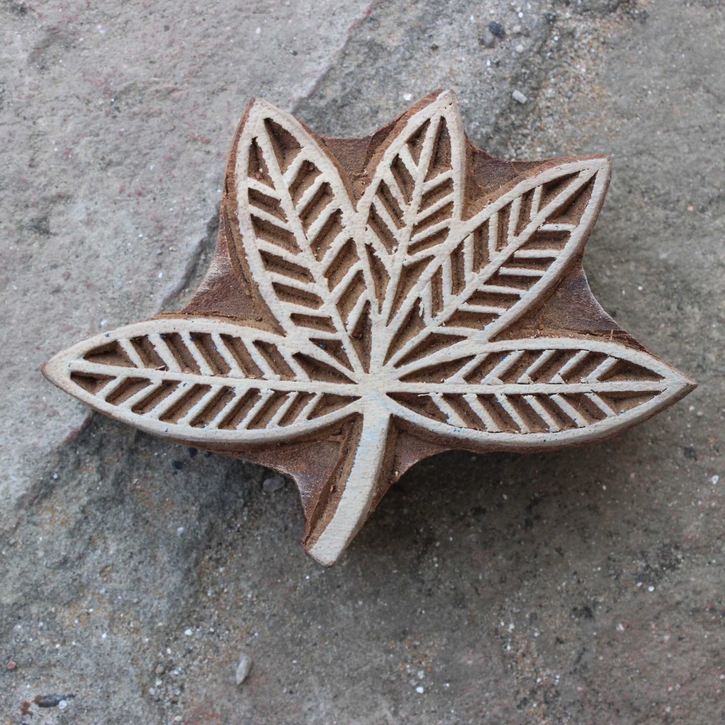 Leaves Block Print Stamp Hand Carved Wood Block Stamp Tree Fabric Stamp Hand Carved Textile Block For Printing Branch Soap Making Stamp