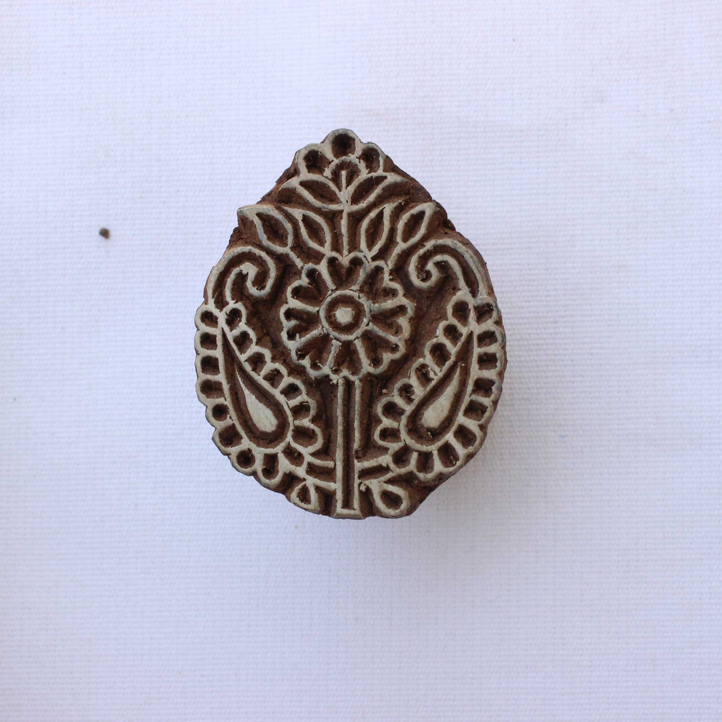 Paisley Block Print Stamp Floral Wood Block Stamp Indian Wood Block Stamp Carve Textile Printing Block For Printing Flower Soap Making Stamp