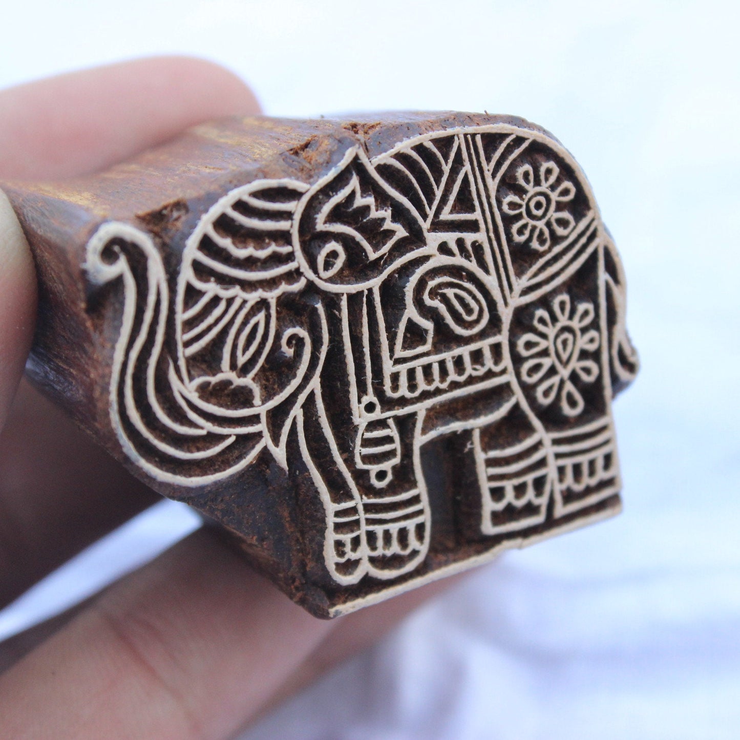 Elephant Block Print Stamp Carve Block Stamp Animal Block Print Stamp Carve Textile Printing Block For Printing Hippie Soap Making Stamp