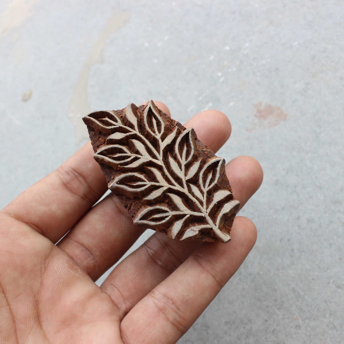 Leaves Fabric Block Stamp Indian Block Print Stamp Fern Block Print Stamp Hand Carved Textile Block For Printing Leaf Soap Making Stamp