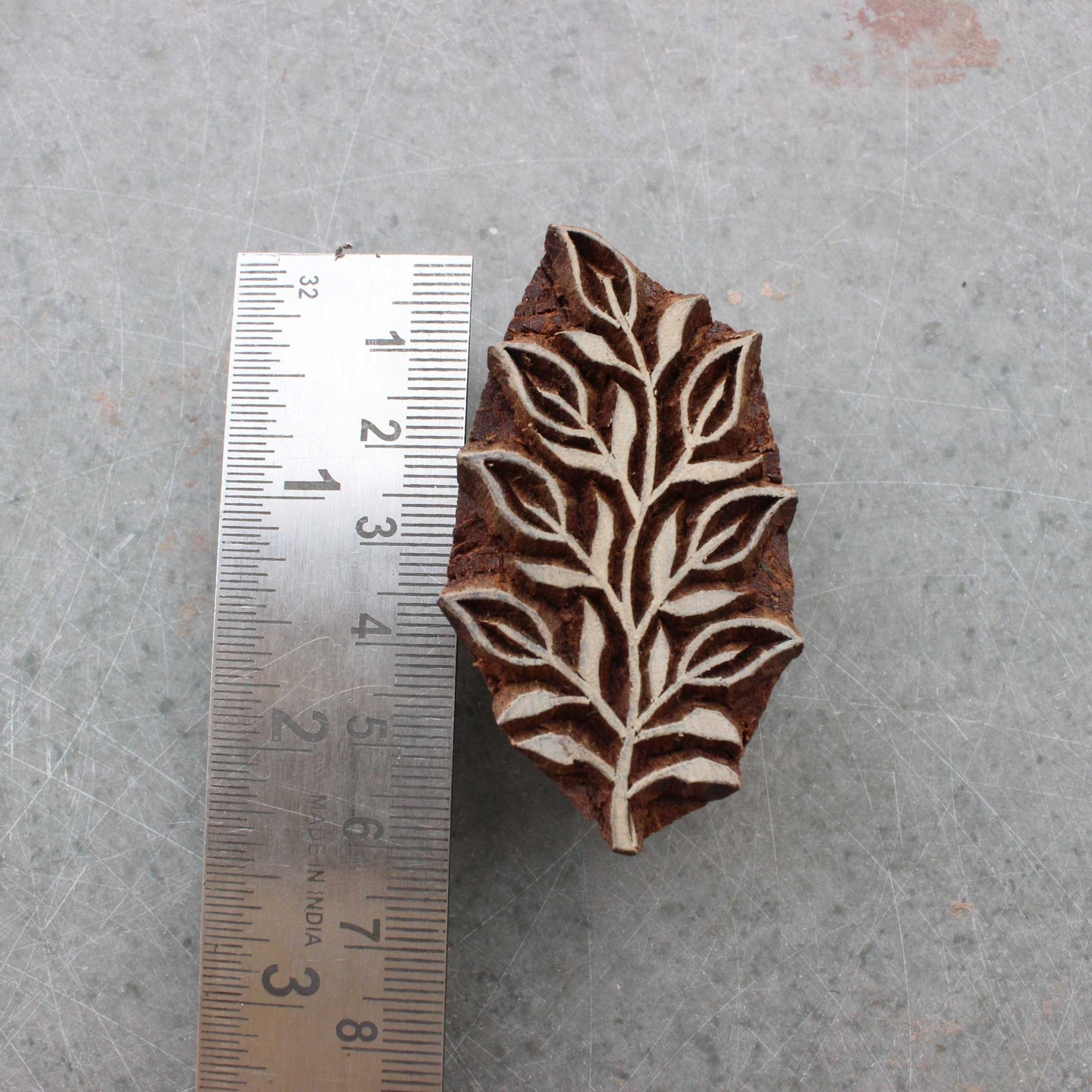 Leaves Fabric Block Stamp Indian Block Print Stamp Fern Block Print Stamp Hand Carved Textile Block For Printing Leaf Soap Making Stamp