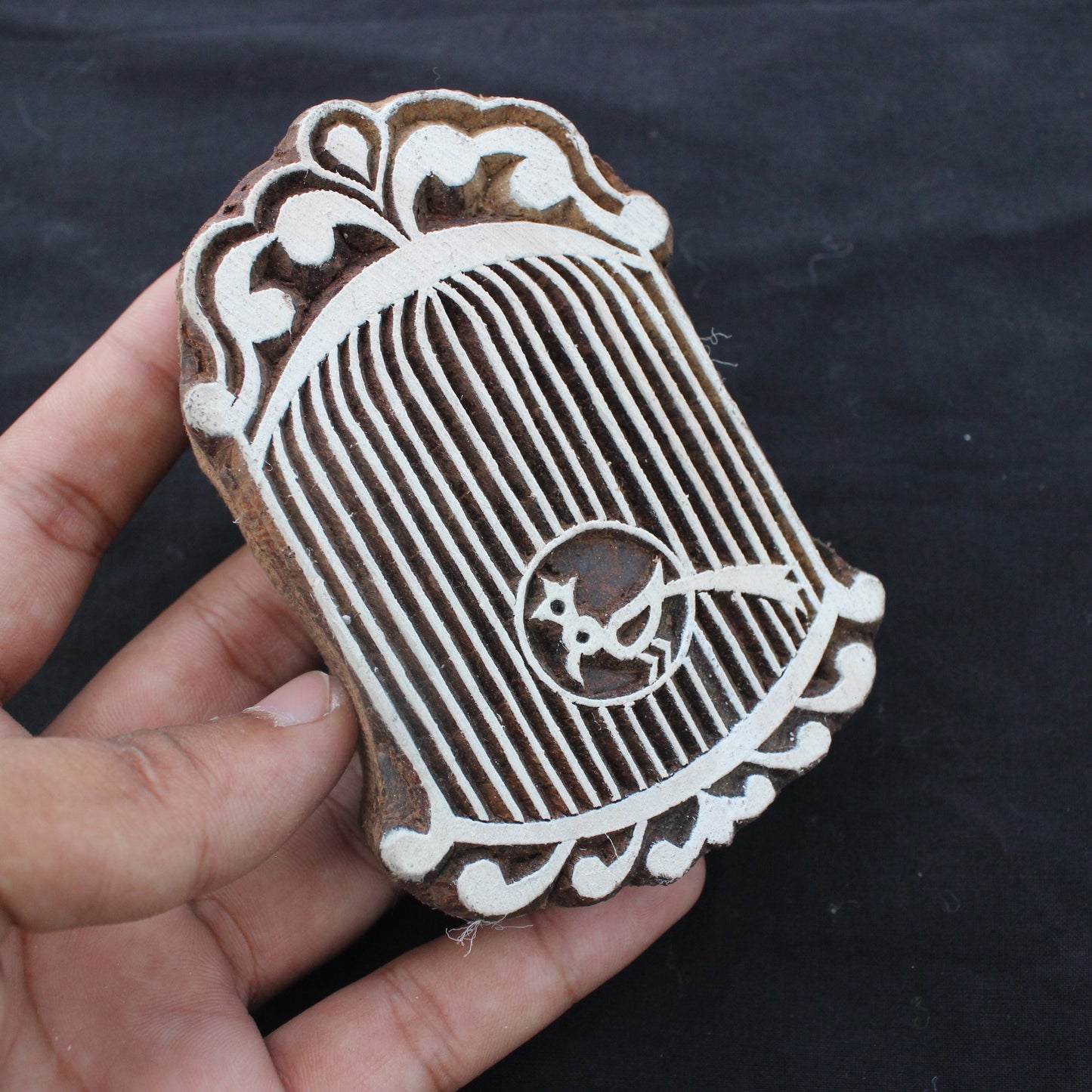 Bird Cage Block Stamp Indian Wooden Stamp For Printing Carve Wood Block Stamp Bird Wood Block Stamp Vintage Soap Stamp Wedding Wooden Block