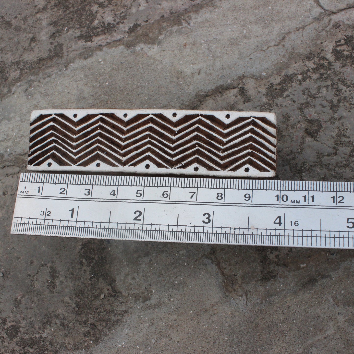 Chevron Border Block Print Stamp Zig Zag Border Fabric Stamp Indian Fabric Stamp Hand Carved Textile Printing Block For Printing Ethnic