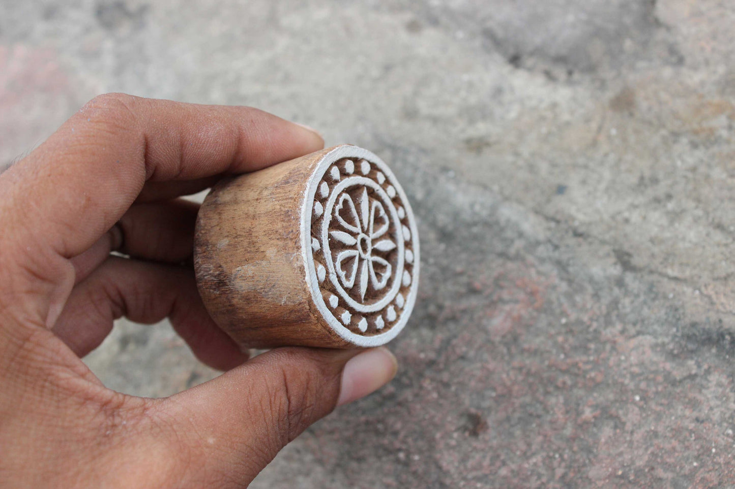 Mandala Block Print Stamp Flower Block Print Stamp Carve Block Print Stamp Indian Wooden Stamp For Printing Floral Soap Making Stamp