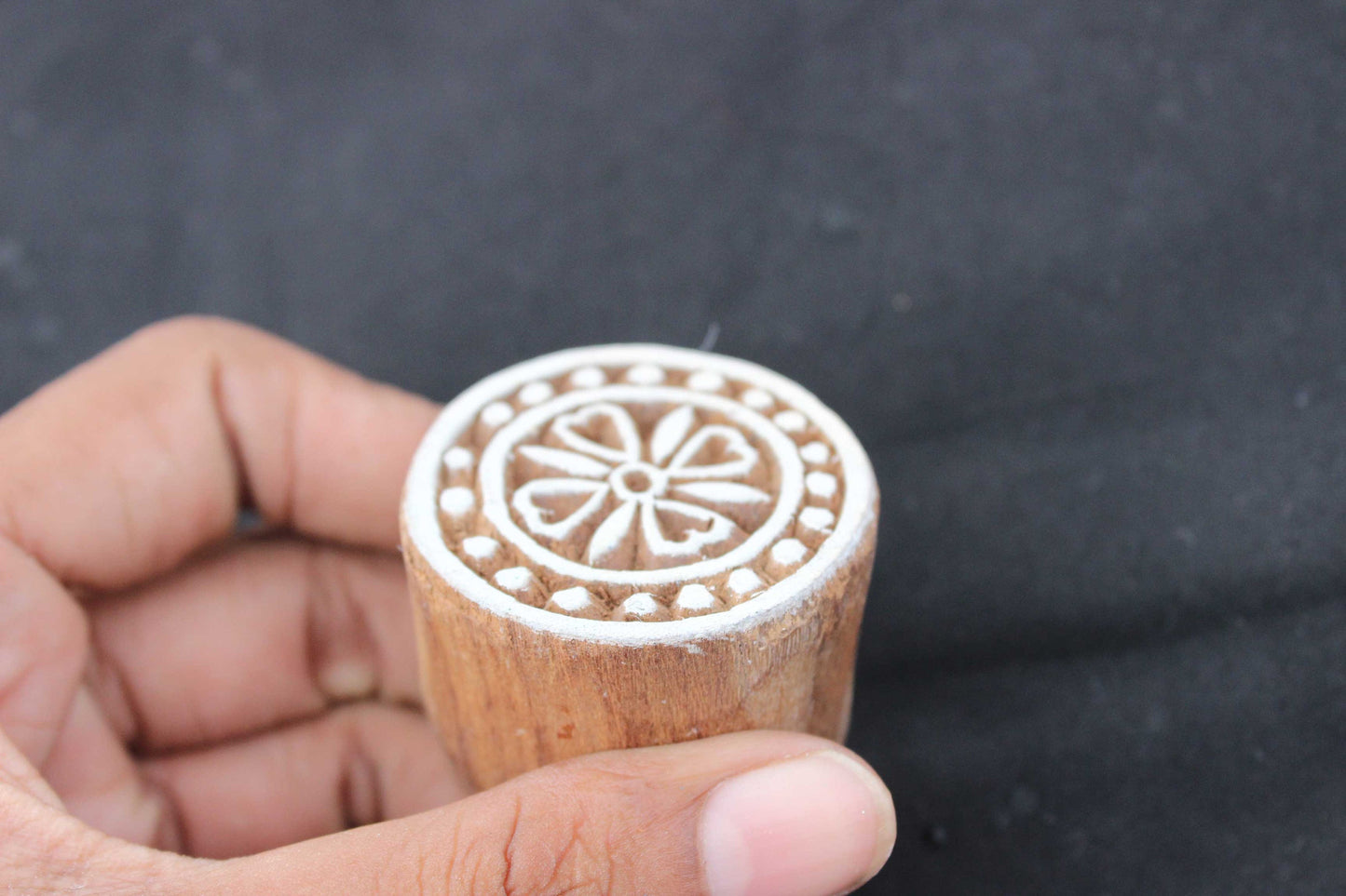 Mandala Block Print Stamp Flower Block Print Stamp Carve Block Print Stamp Indian Wooden Stamp For Printing Floral Soap Making Stamp