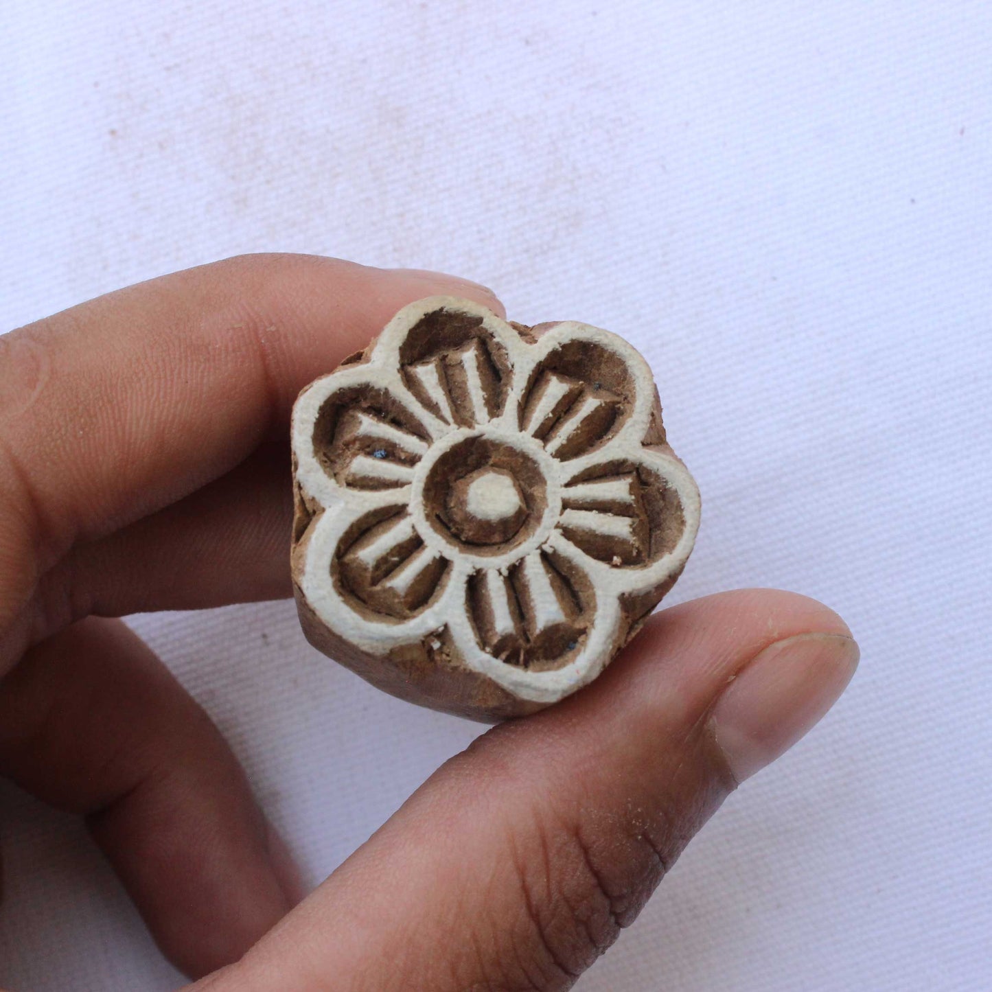 Floral Fabric Print Stamp Indian Wooden Stamp Carve Fabric Block Stamp Flower Block Stamp For Printing Flora Soap Stamp Traditional Textile