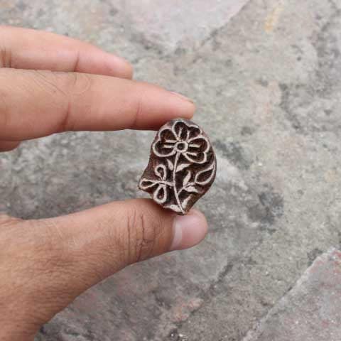 Ethnic Flower Block Print Stamp Hand Carved Wooden Stamp Hand Carved Stamp Floral Stamp For Printing Wedding Craft Soap Stamp Fern Textile