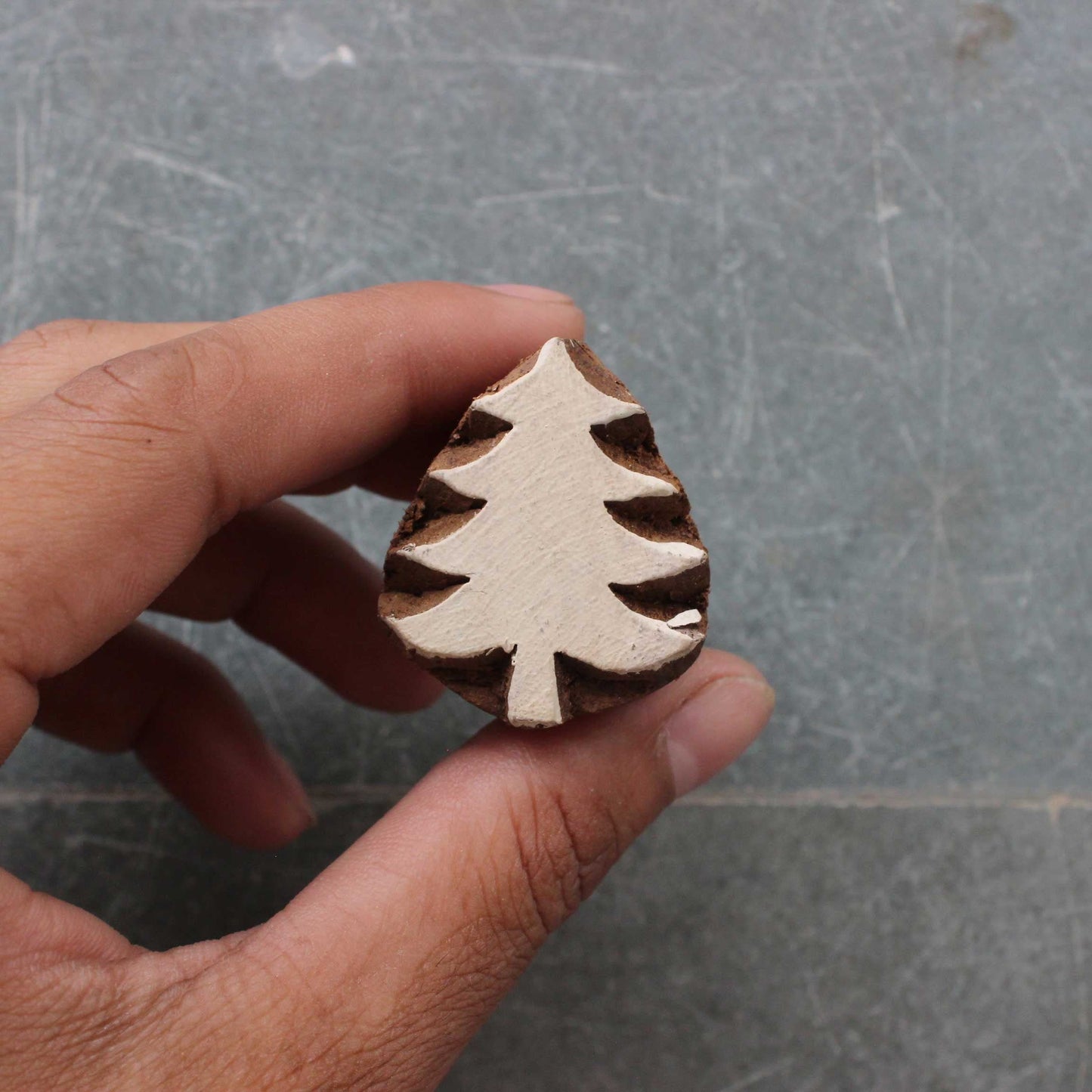 Christmas Tree Fabric Block Print Stamp Indian Tree Print Stamp Carve Textile Printing Block For Printing Christmas Decor Soap Making Stamp