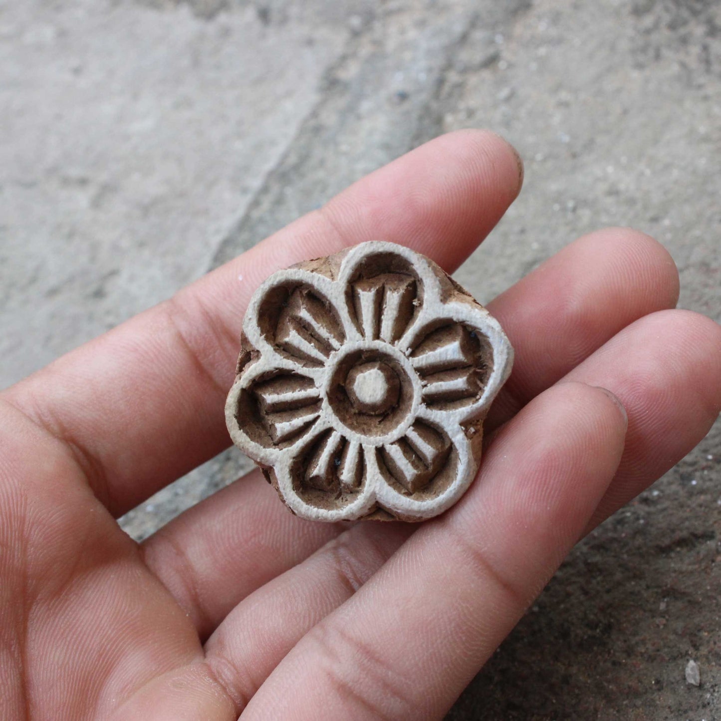 Floral Fabric Print Stamp Indian Wooden Stamp Carve Fabric Block Stamp Flower Block Stamp For Printing Flora Soap Stamp Traditional Textile