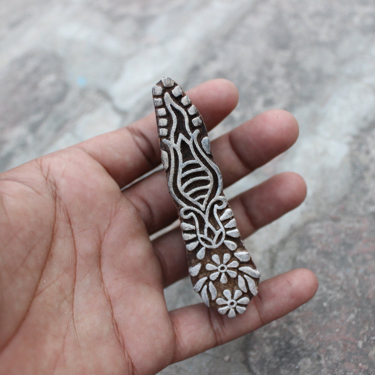 Henna Block Print Stamp Floral Border Stamp Carve Block Print Stamp Indian Textile Block For Printing Ethnic Border Soap Making Stamp