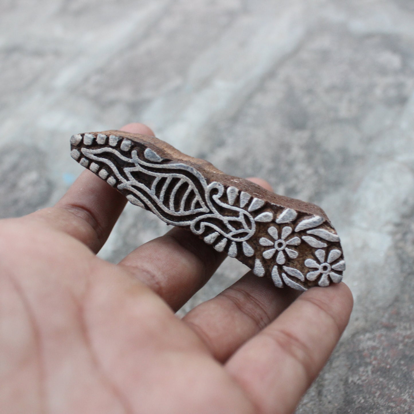 Henna Block Print Stamp Floral Border Stamp Carve Block Print Stamp Indian Textile Block For Printing Ethnic Border Soap Making Stamp